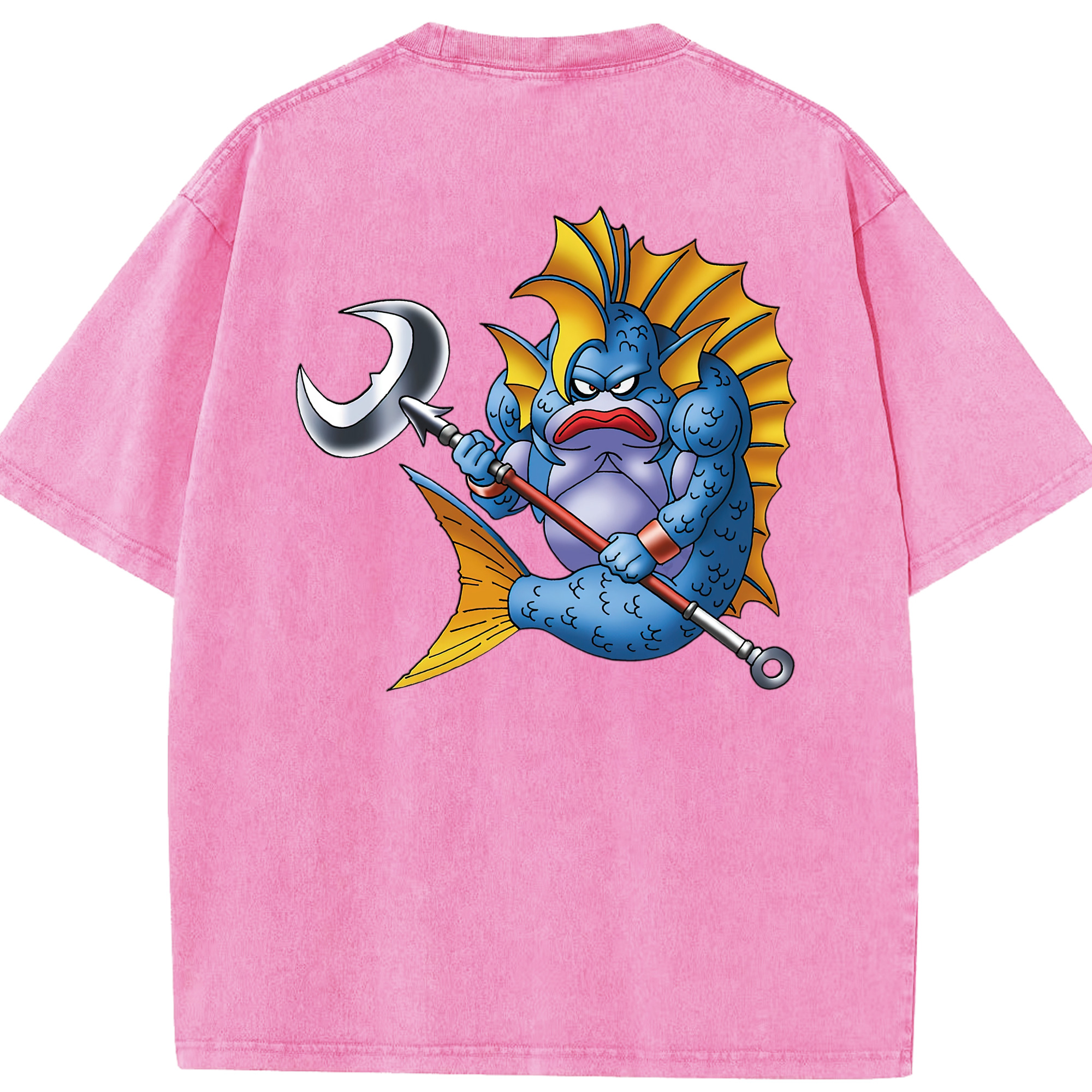 （画像用） ドラゴンクエスト Doragon Kuesuto Dragon Quest 綿100% ヴィンテージ風 半袖Tシャツ（背面プリント）